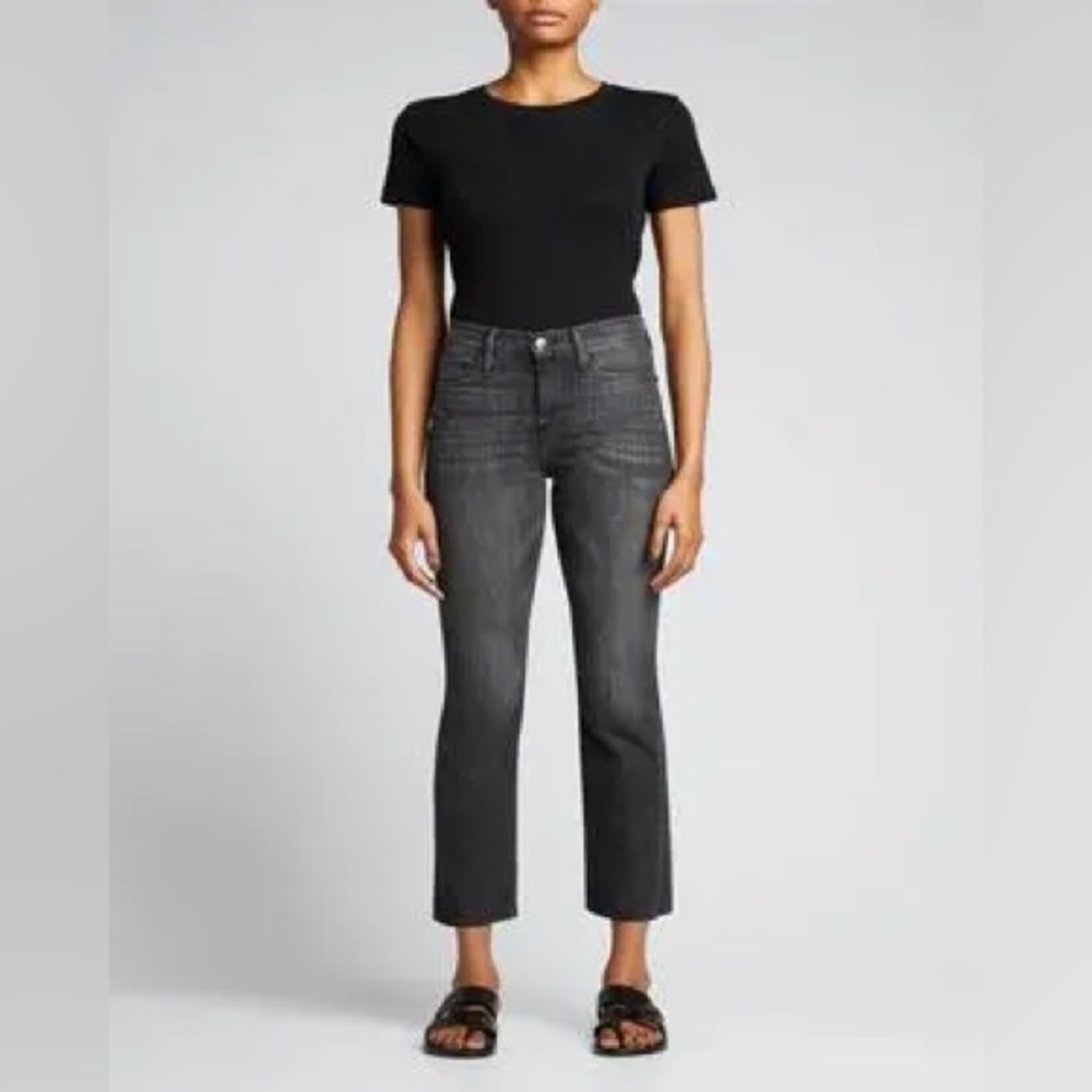 Frame Denim Dark Gray Straight Leg Jeans